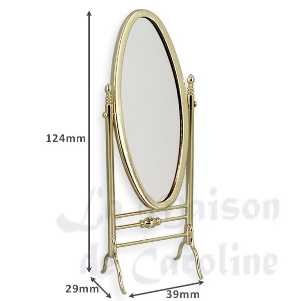 brass mirror stand gold miniature furniture 1:12 photo 2