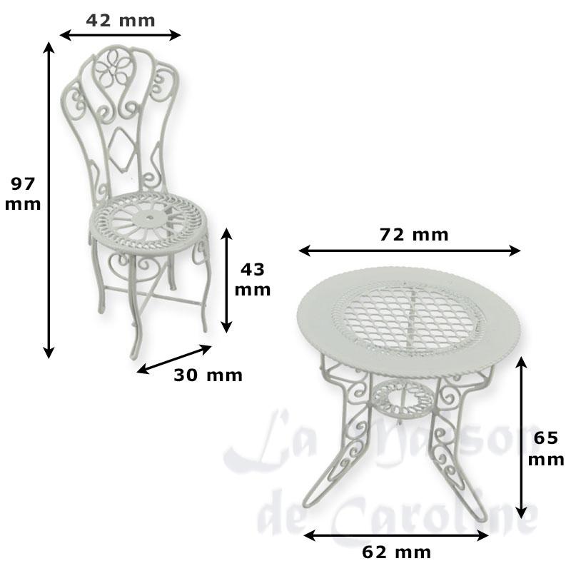 garden table and chair set 5pc, white miniature 1:12 Bilder 1