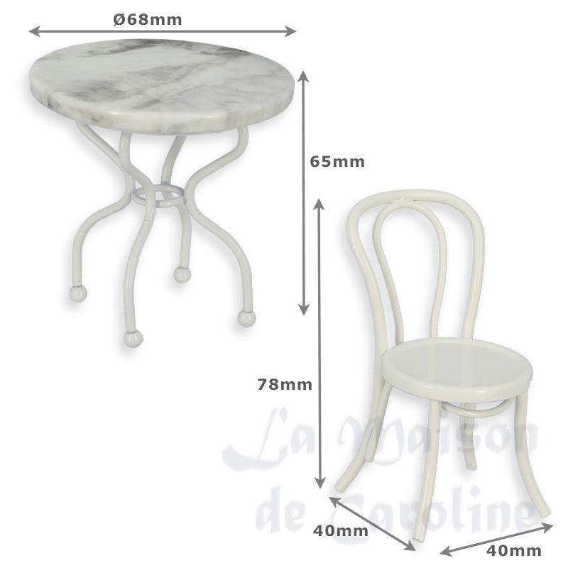 metal/marble table and 2 chairs, white miniature 1:12 Bilder 1