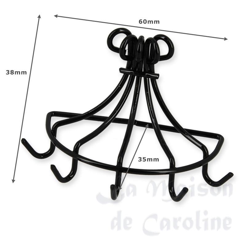 pot hanger half cercle black metal miniature 1:12 Bilder 1