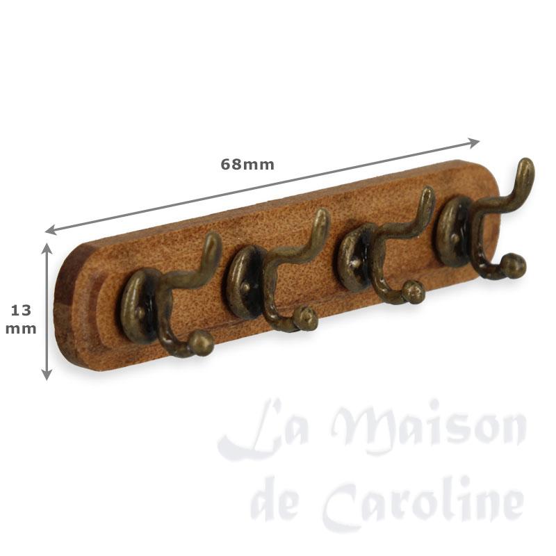 classic wall coat rack, 4 hooks on mahg miniature 1:12 Bilder 1