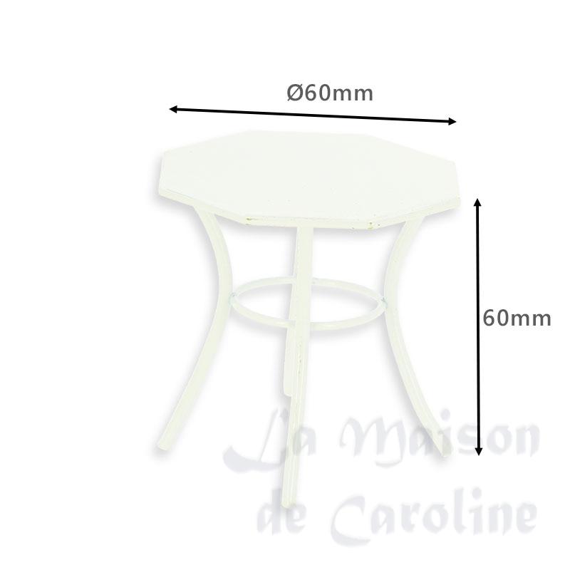 octogonal table white metal miniature 1:12 Bilder 1