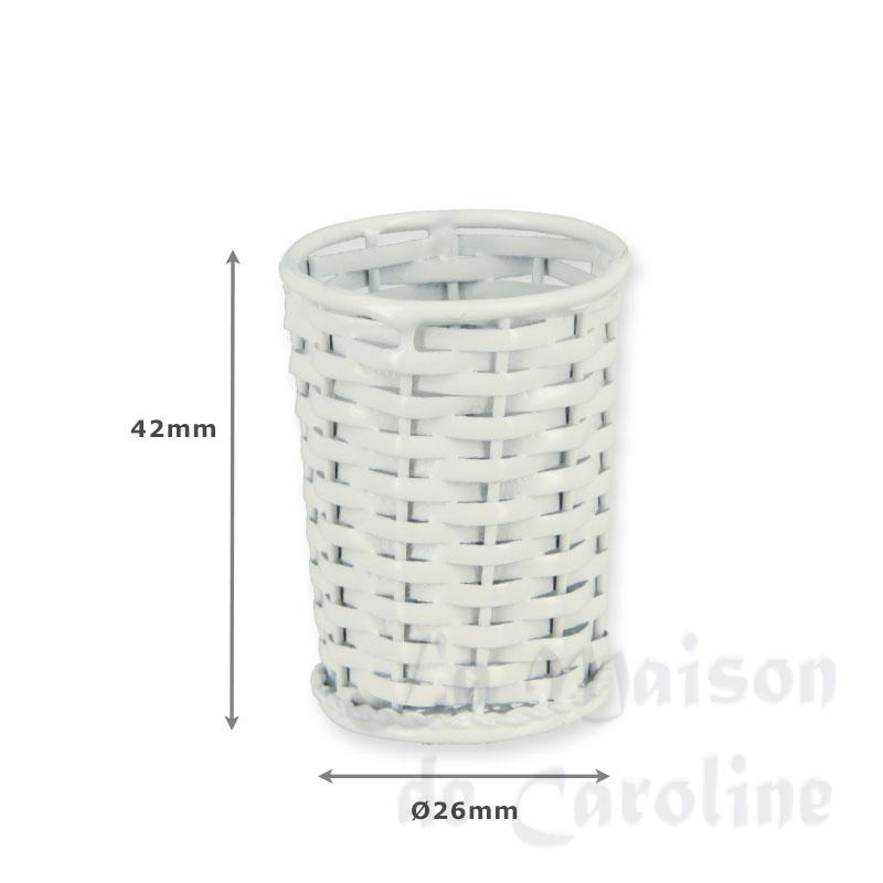 metal waste paper basket white miniature 1:12 Bilder 1