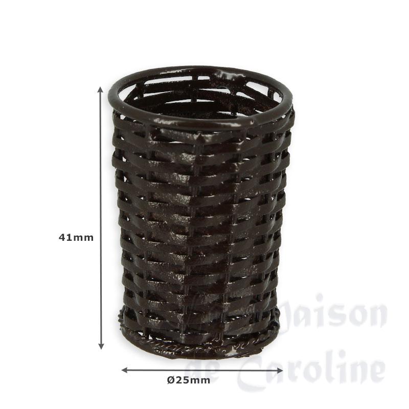 metal waste paper basket brown miniature 1:12 Bilder 1