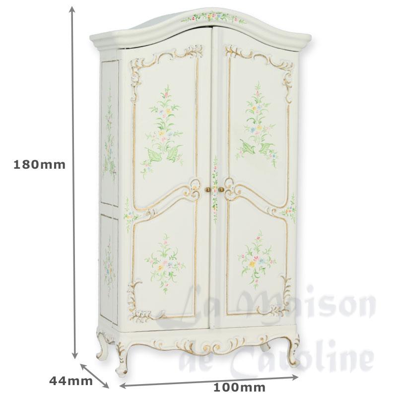 treasure cabinet ivory w/flowers miniature 1:12 Bilder 1