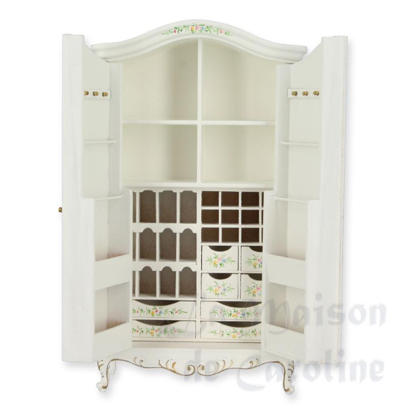 treasure cabinet ivory w/flowers miniature 1:12 Bilder 2