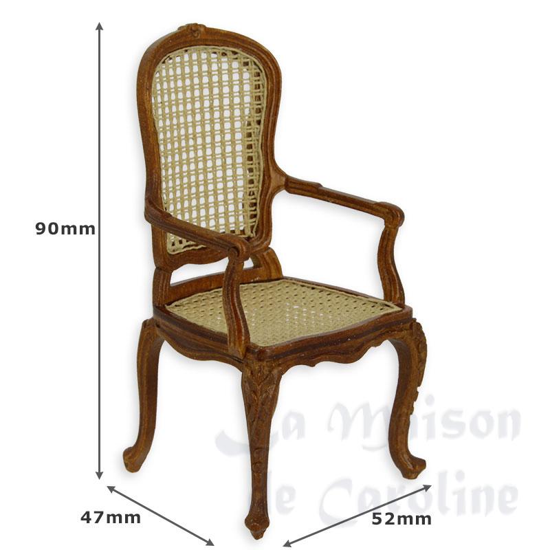 cane armchair l.xv walnut miniature 1:12 Bilder 1
