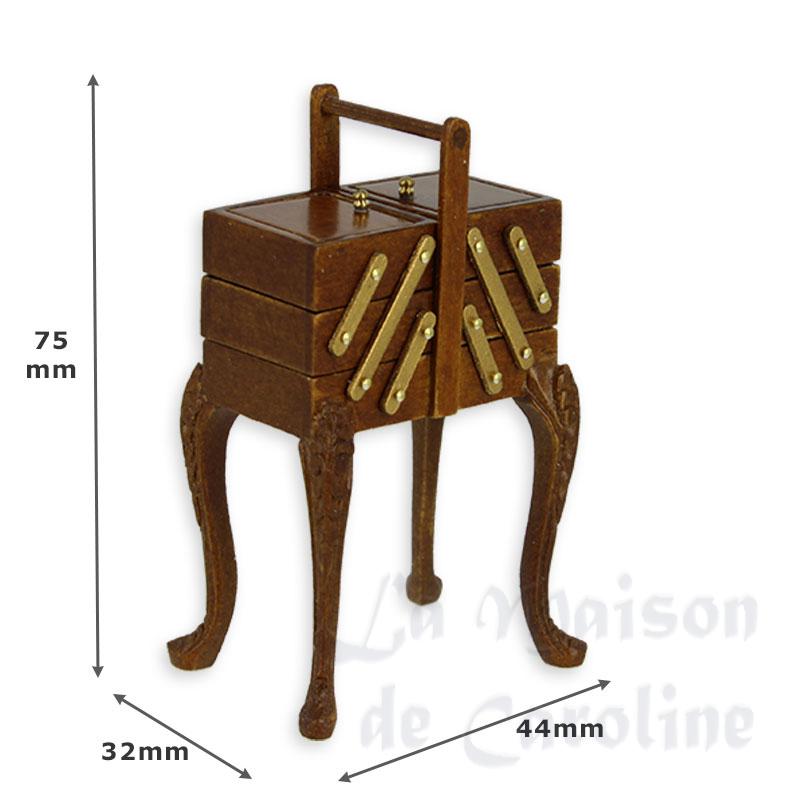 sewing table walnut miniature 1:12 Bilder 1
