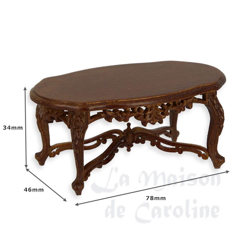 tea table walnut miniature 1:12 Bilder 1