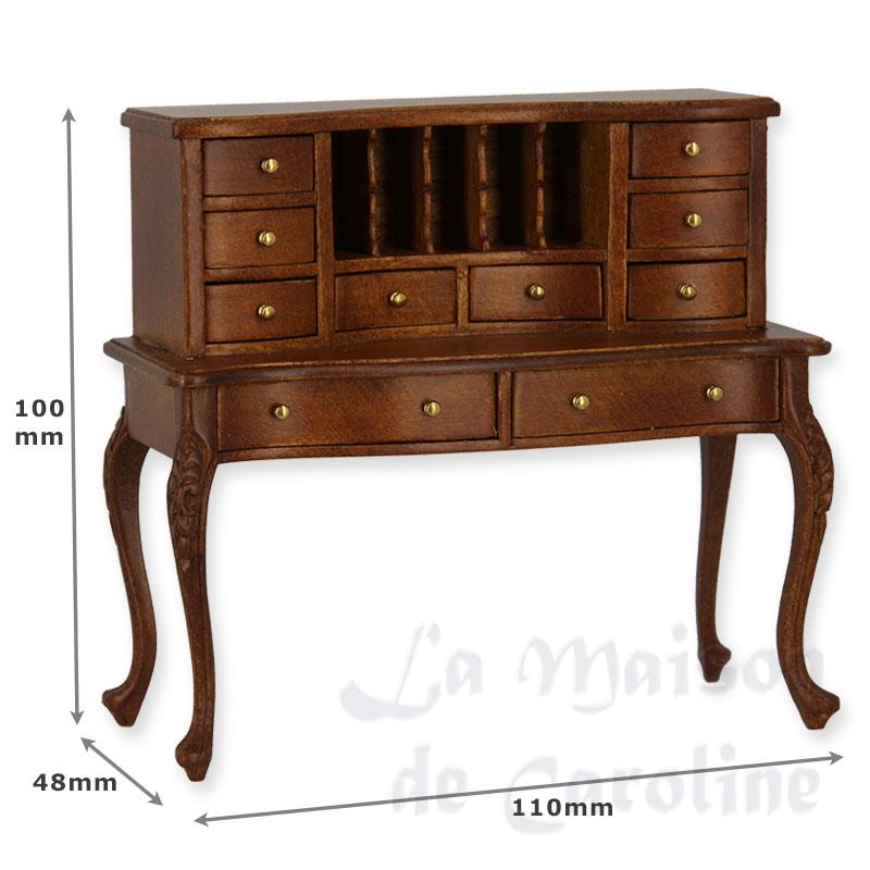 desk walnut miniature 1:12 Bilder 1