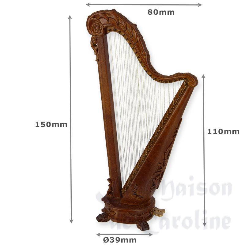 harp walnut miniature 1:12 Bilder 1