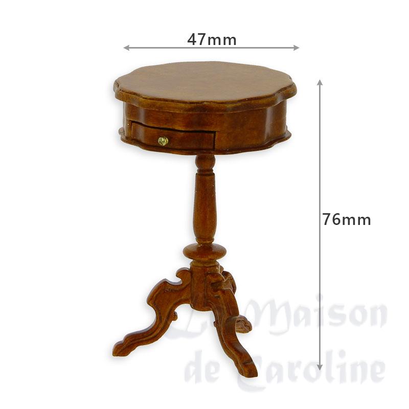 round sewing table walnut miniature 1:12 Bilder 1