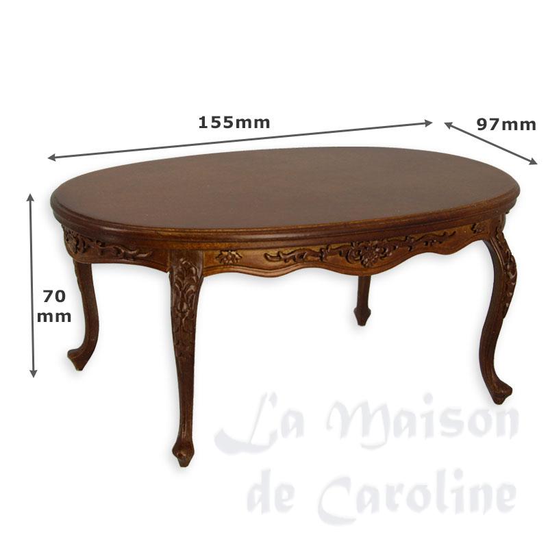 oval table walnut miniature 1:12 Bilder 1