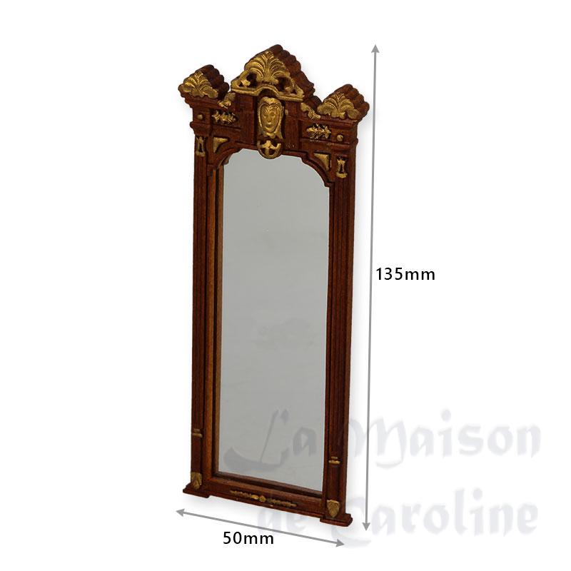 mirror walnut-gold miniature 1:12 Bilder 1