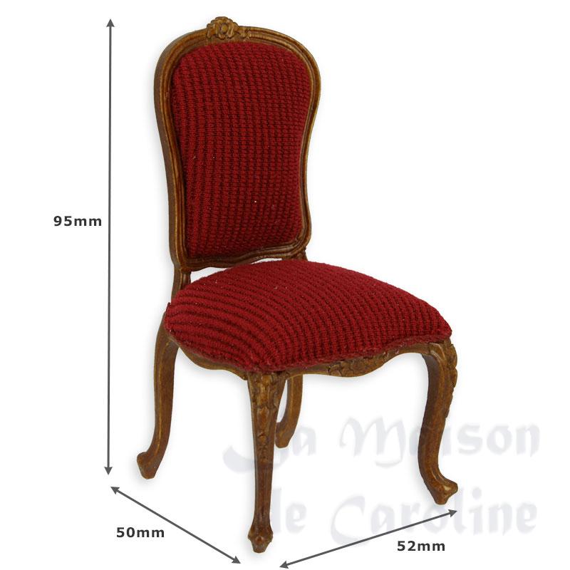armchair walnut red velvet miniature 1:12 Bilder 1