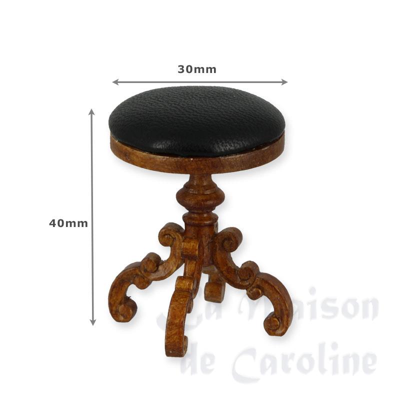 piano stool walnut miniature 1:12 Bilder 1