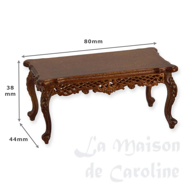 coffee table louis xv walnut miniature 1:12 Bilder 1