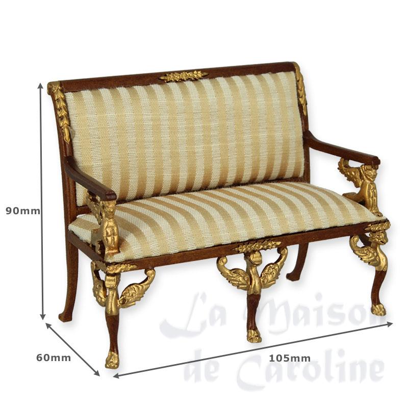 sofa fabric gold and cream miniature 1:12 Bilder 1
