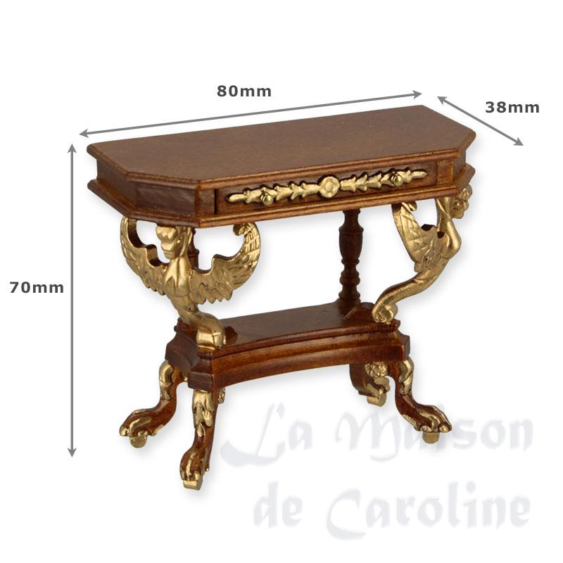 side cupboard walnut-gold miniature 1:12 Bilder 1