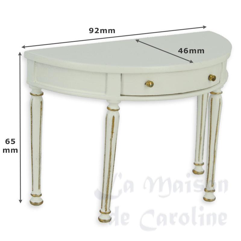 small halfround table ivory-gold miniature 1:12 Bilder 1