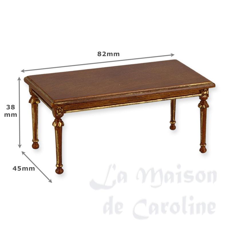 tea table walnut-gold miniature 1:12 Bilder 1