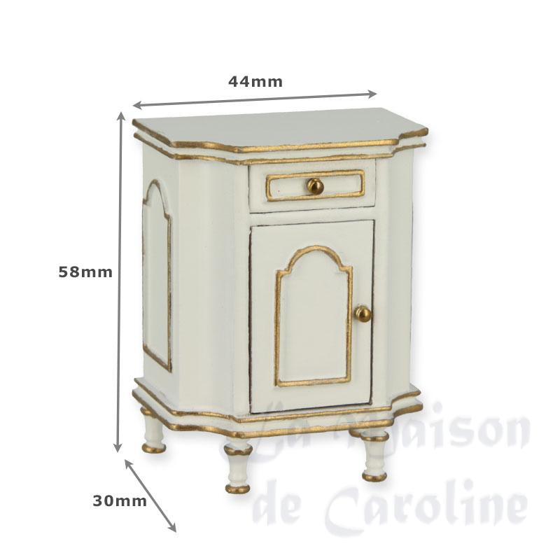 bed stand ivory-gold miniature 1:12 Bilder 1
