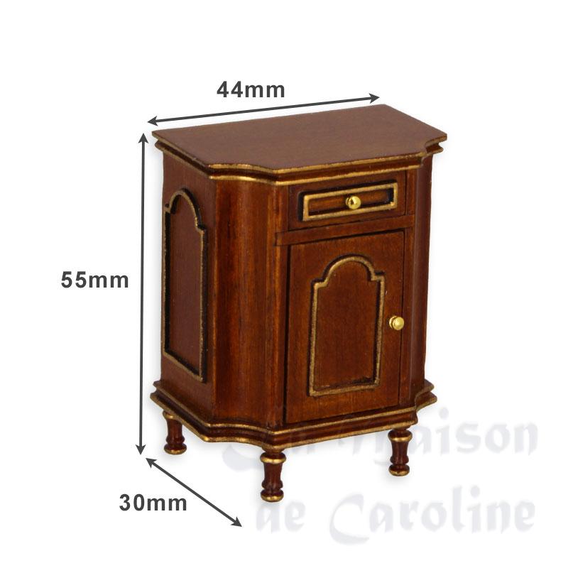 bed stand walnut gold miniature 1:12 Bilder 1