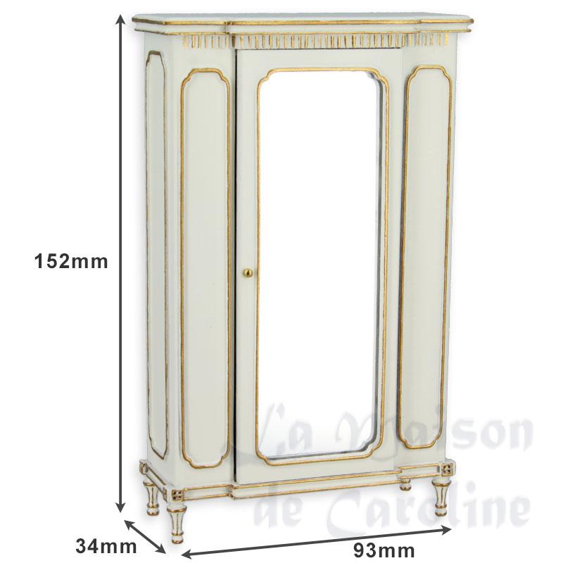 wardrobe with mirror ivory and gold Trianon collectible furniture 1:12 photo 2 wardrobe with mirror ivory and gold Trianon collectible furniture 1:12 photo 2
