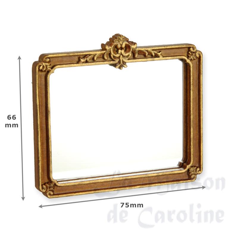 mirror walnut-gold miniature 1:12 Bilder 1