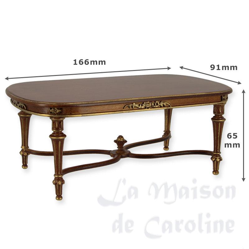 oval table louis xvi walnut-gold miniature 1:12 Bilder 1