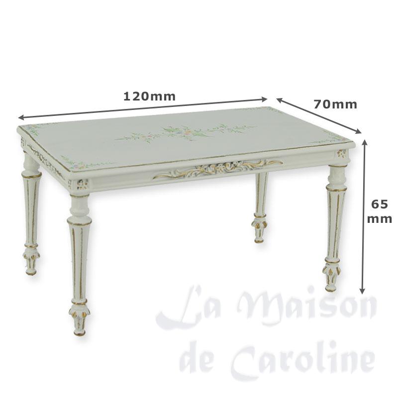 table louis xvi ivory flowers miniature 1:12 Bilder 1