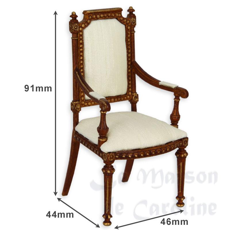 armchair louis xvi walnut-gold Trianon collectible furniture 1:12 photo 2 armchair louis xvi walnut-gold Trianon collectible furniture 1:12 photo 2