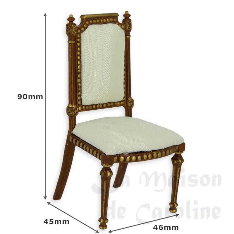 chair louis xvi walnut-gold miniature 1:12 Bilder 1