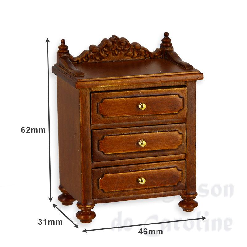 bedstand louis philippe walnut miniature 1:12 trianon Bilder 1