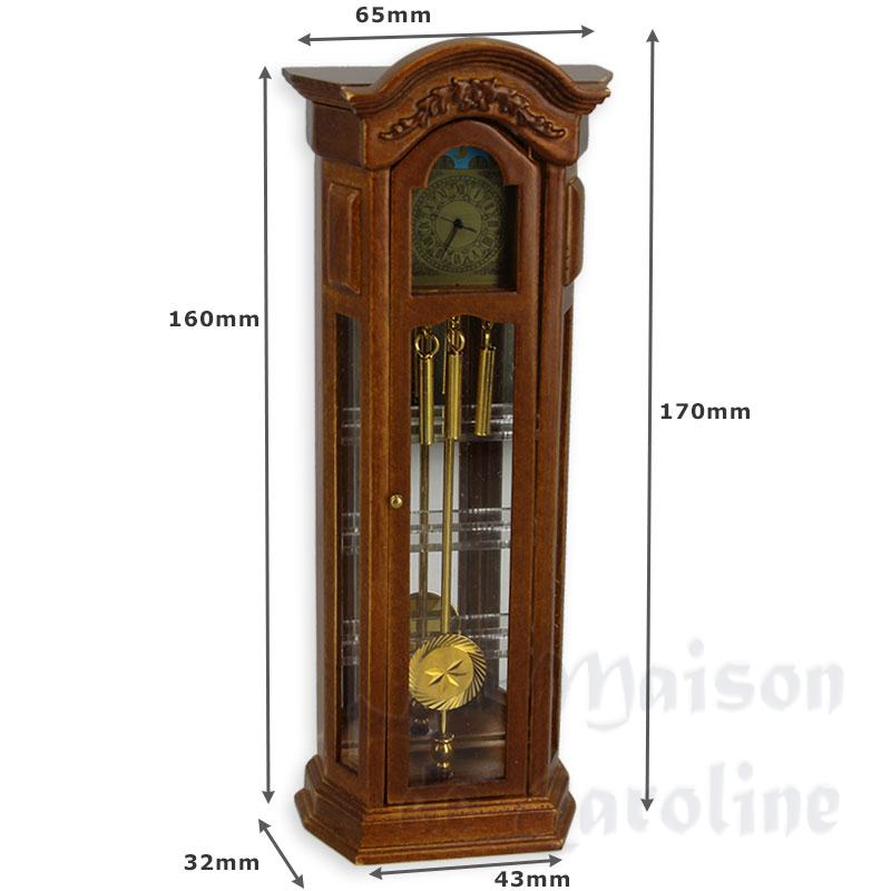 corner grandfather clock walnut miniature 1:12 Bilder 1