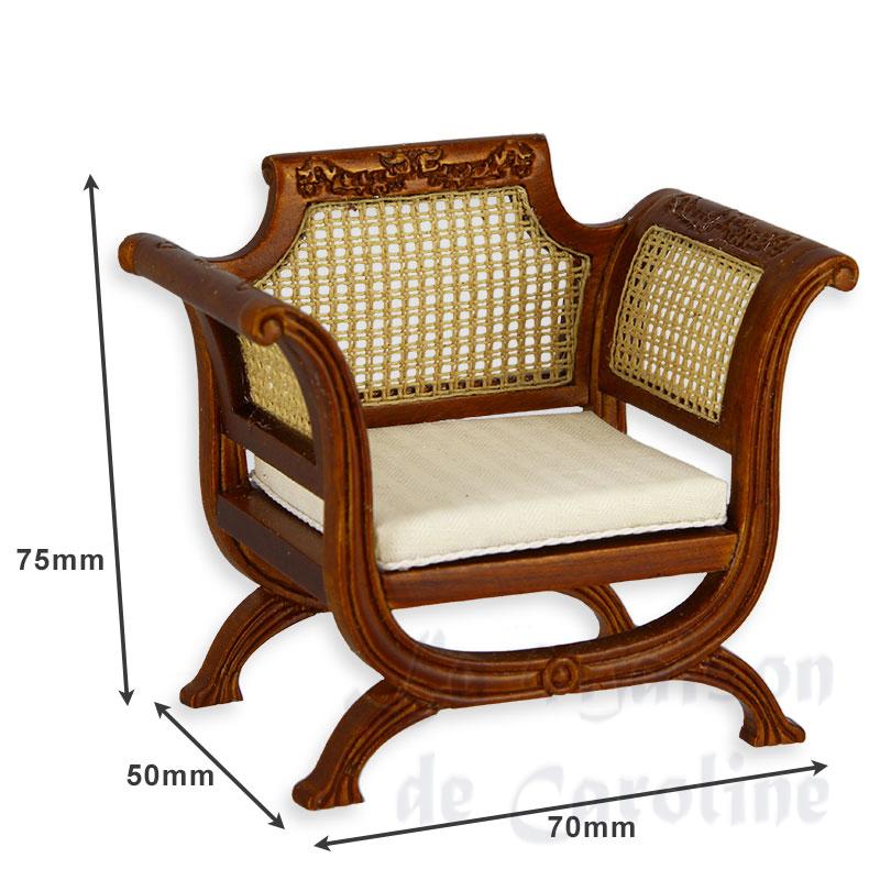 armchair cane walnut miniature 1:12 trianon Bilder 1