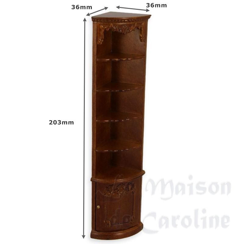 corner shelves walnut miniature 1:12 Bilder 1