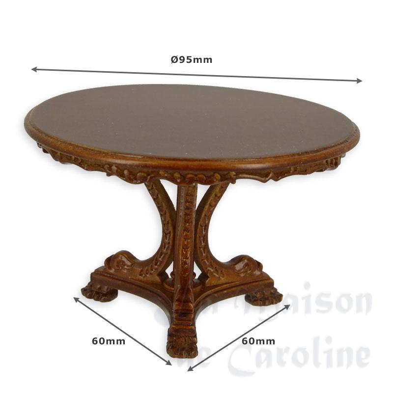 round table walnut brown miniature 1:12 Bilder 1