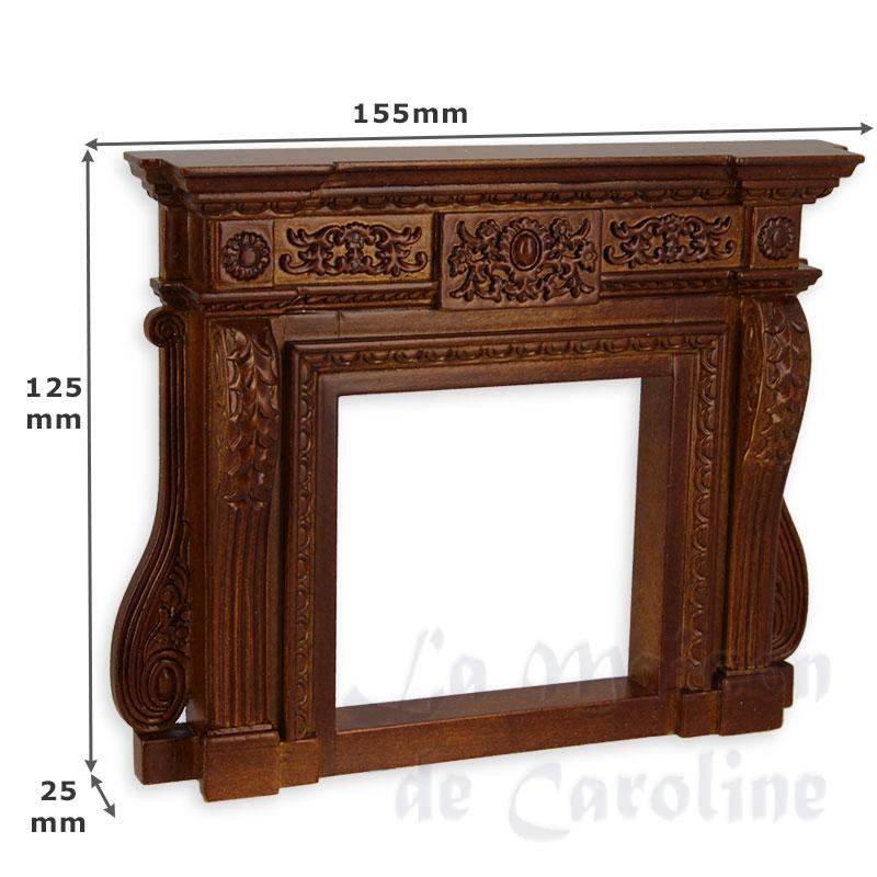 fireplace walnut miniature 1:12 Bilder 1