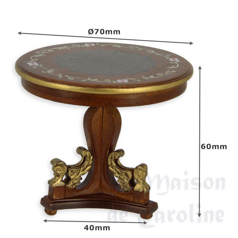 round table empire walnut miniature 1:12 Bilder 1