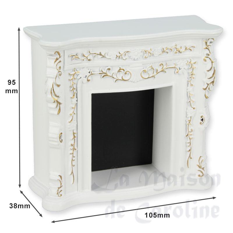 fireplace white and gold  Trianon collectible furniture 1:12 photo 2