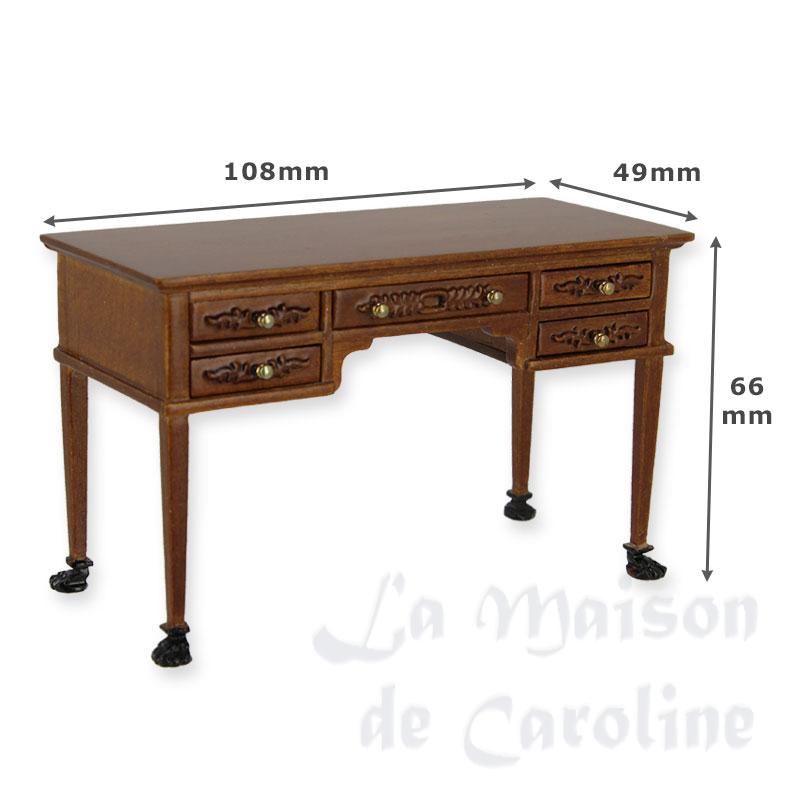 empire style desk walnut/gold miniature 1:12 Bilder 1