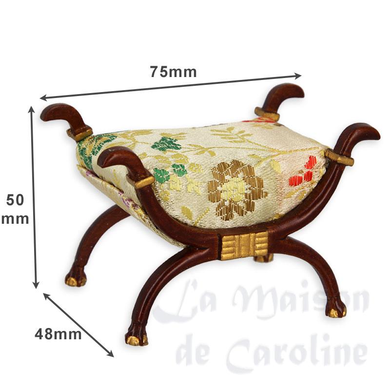 seat empire style walnut-gold miniature 1:12 Bilder 1