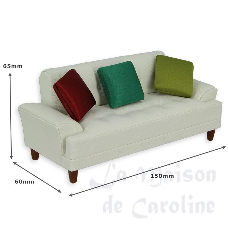sofa fabrick white leather miniature 1:12 Bilder 1