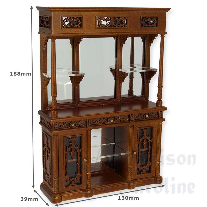 bar with mirror walnut miniature 1:12 Bilder 1