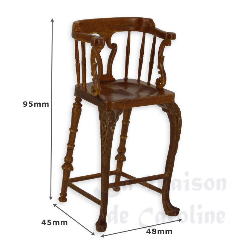 high chair walnut miniature 1:12 Bilder 1
