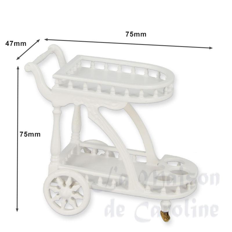 rolling sideboard white miniature 1:12 Bilder 1