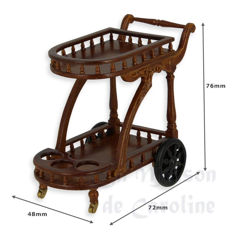 rolling sideboard walnut miniature 1:12 Bilder 1