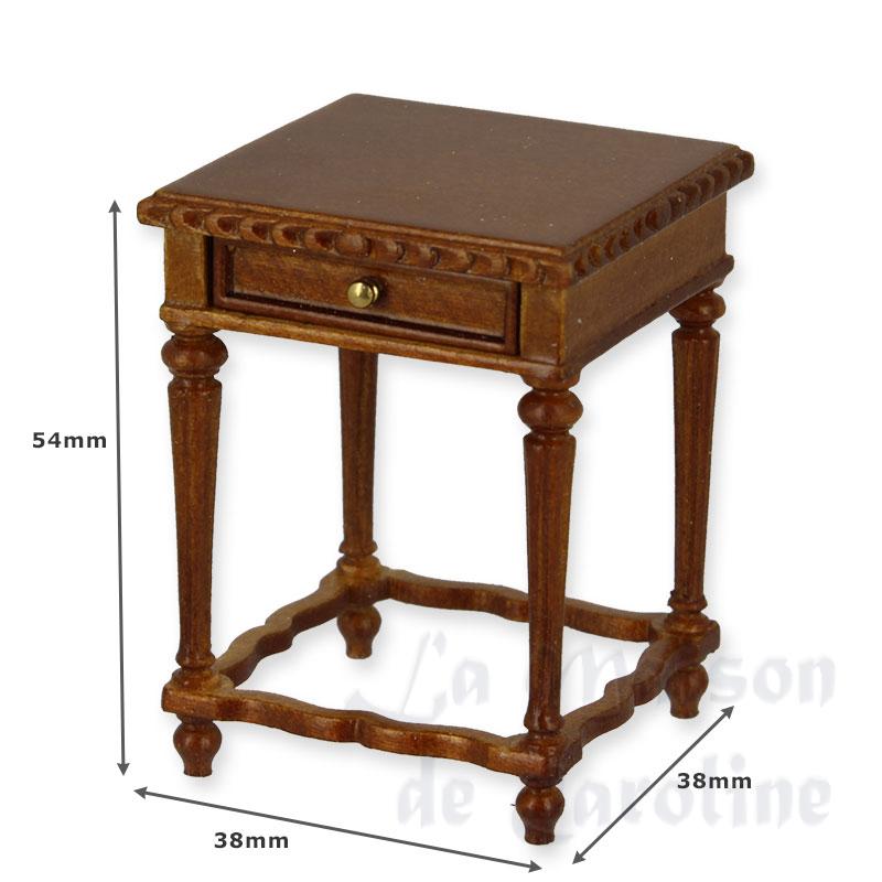 side table walnut miniature 1:12 Bilder 1
