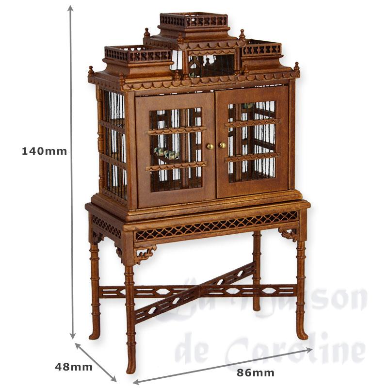 bird cage walnut  Trianon collectible furniture 1:12 photo 2